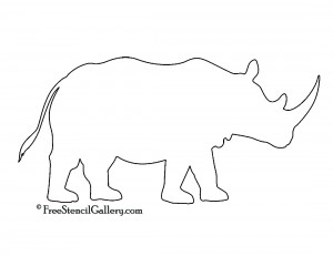 Rhinoceros Silhouette Stencil | Free Stencil Gallery