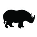 Rhinoceros Silhouette Stencil