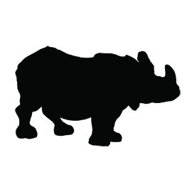 Rhinoceros Silhouette Stencil 03