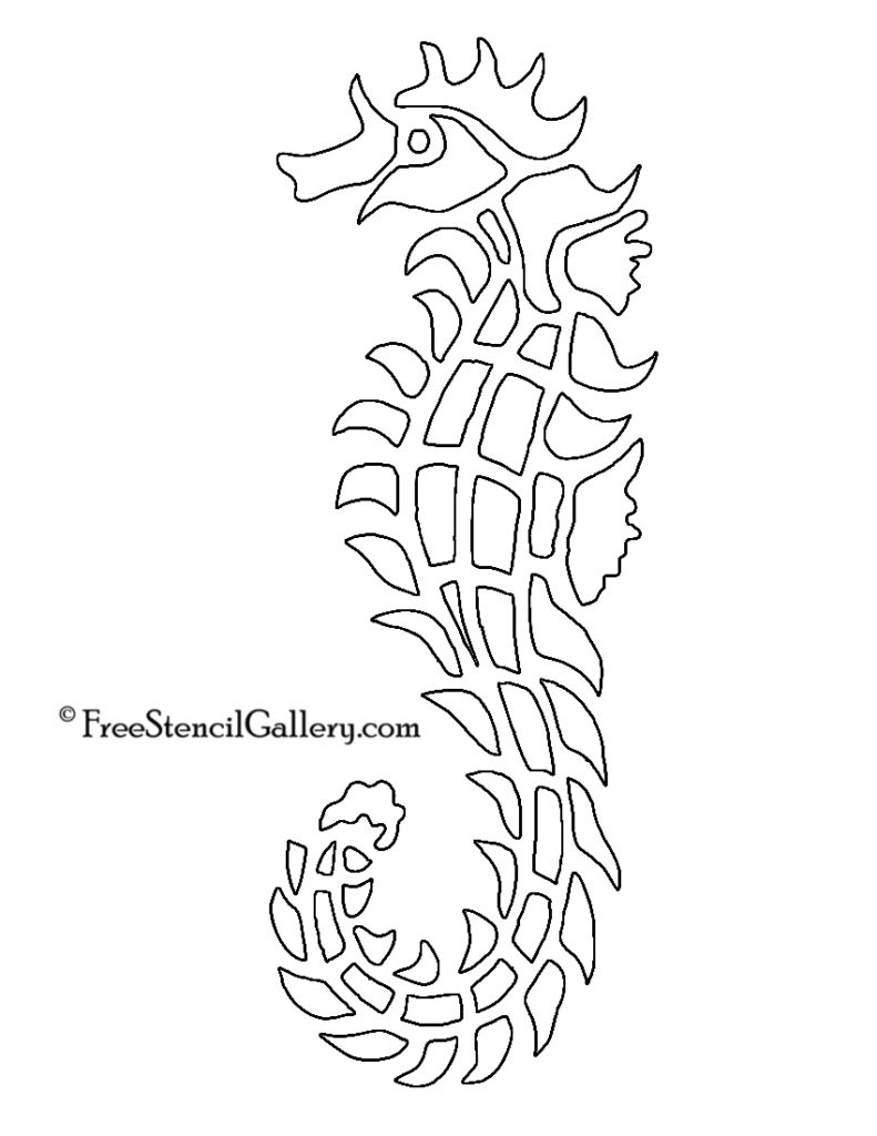 Seahorse Stencil Printable