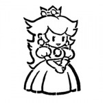 Paper Mario Peach Stencil