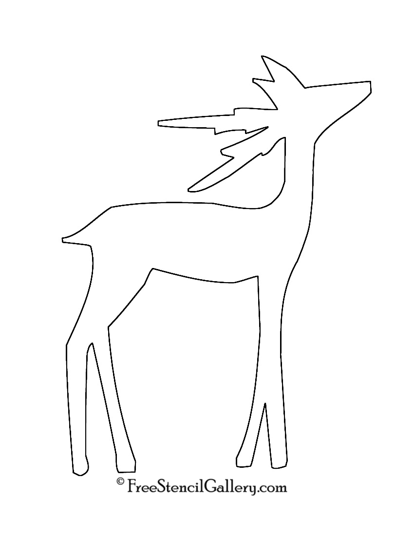 Reindeer Silhouette Stencil 03