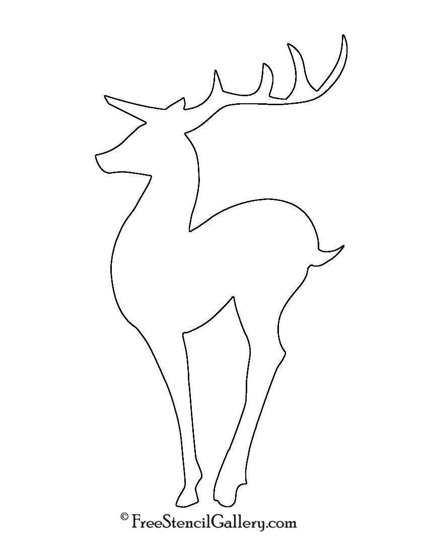 Reindeer Silhouette Stencil 04