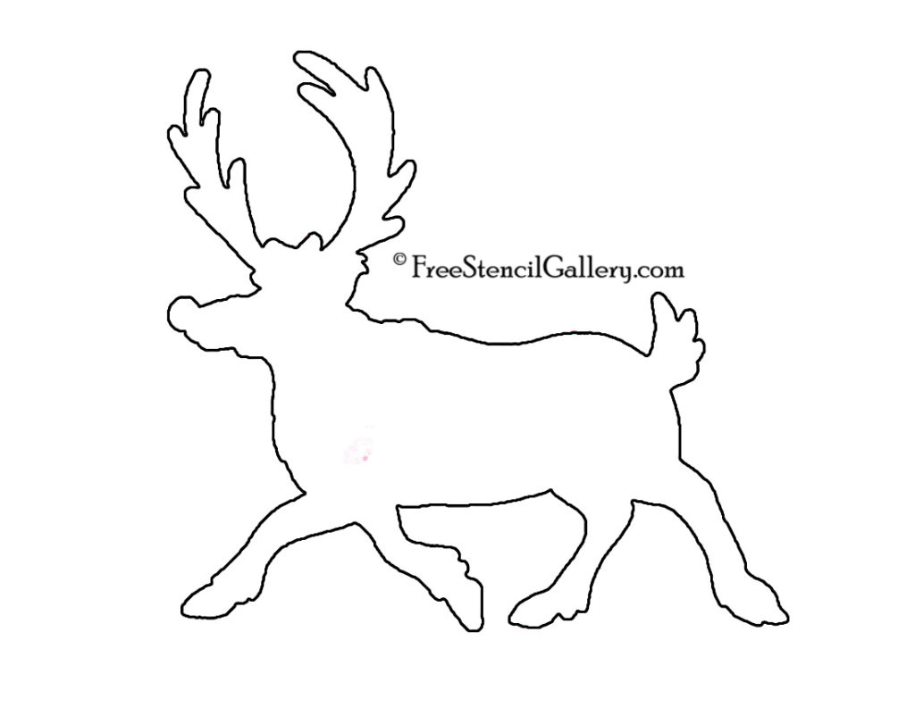 Reindeer Silhouette Stencil 07 | Free Stencil Gallery