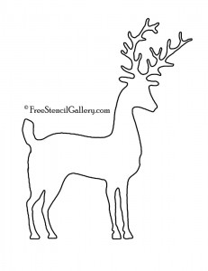 Reindeer Silhouette Stencil 08 