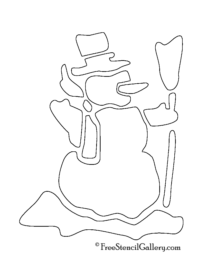 Snowman Stencil 02