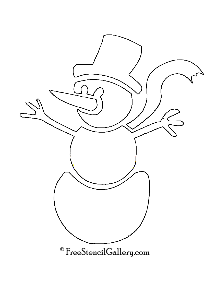 Snowman Stencil 05