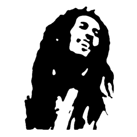 bob marley silhouette stencil