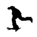 Skateboarder Silhouette Stencil