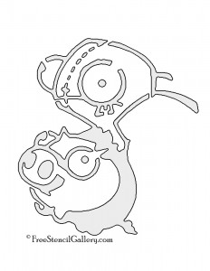 Invader Zim - Gir on a Pig | Free Stencil Gallery