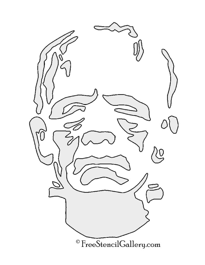 Stencil Frankenstein Face Template