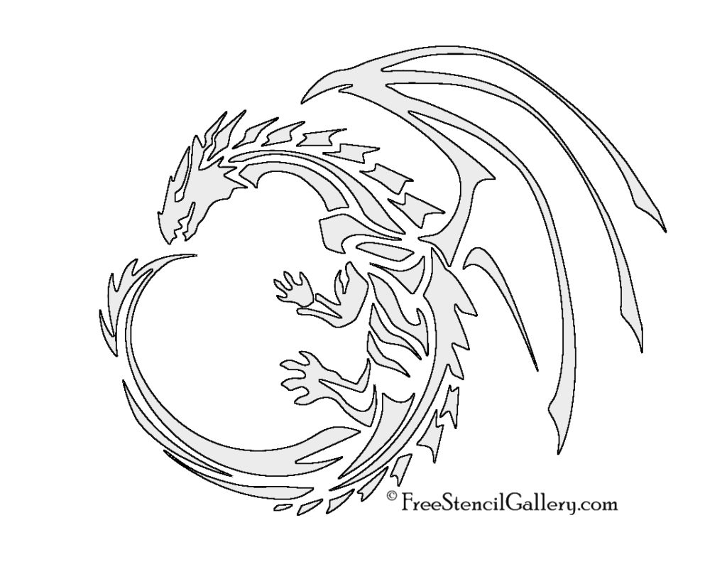 Printable Dragon Stencil - Printable Blank World