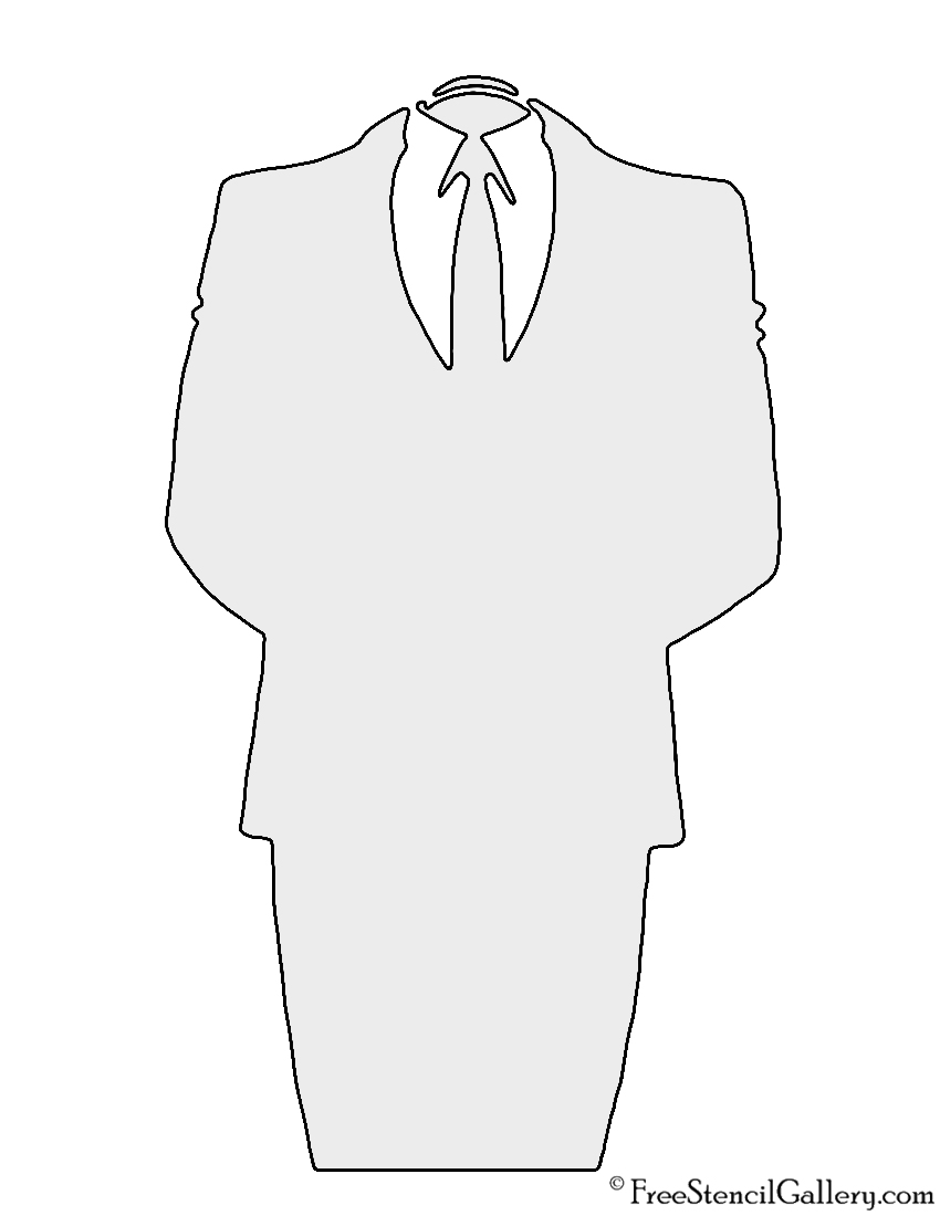 Anonymous Headless Suit Stencil