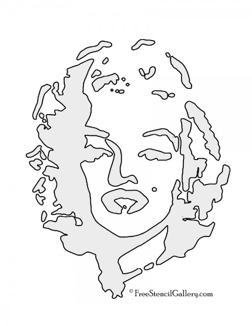 Marilyn Monroe 01 Stencil | Free Stencil Gallery