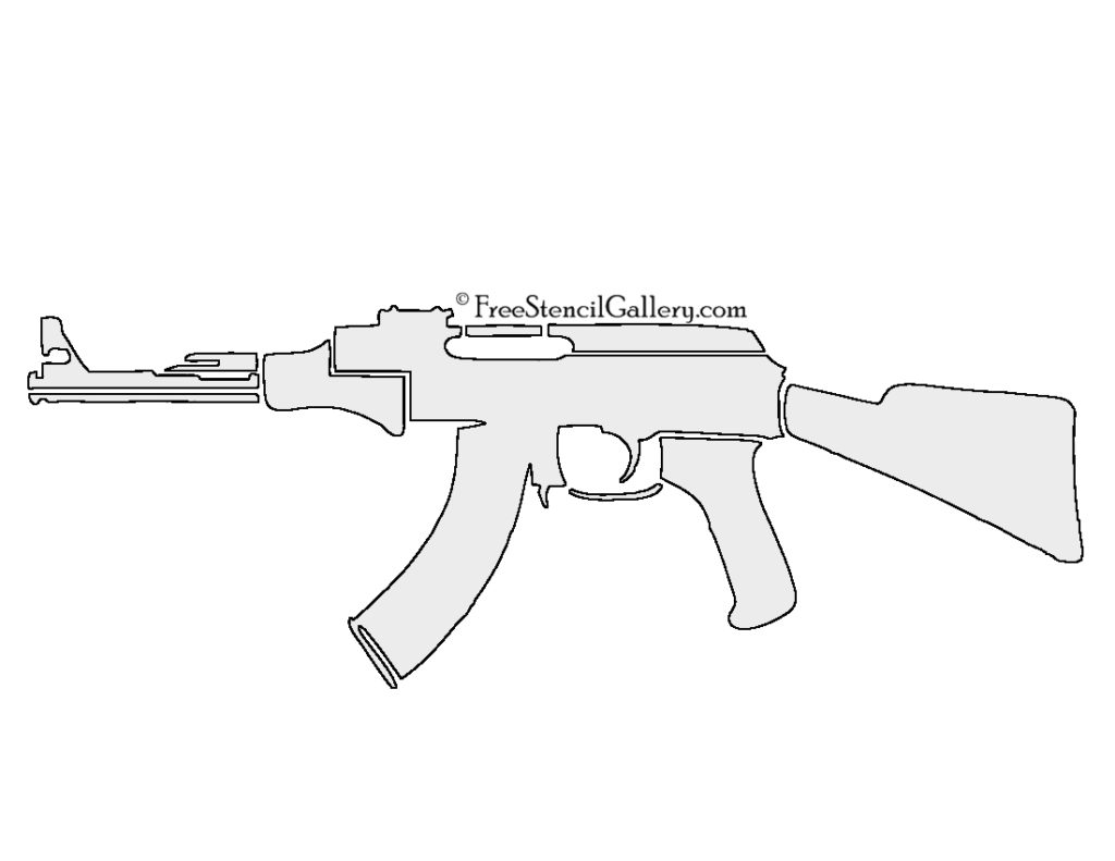 AK-47 Stencil | Free Stencil Gallery