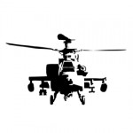Apache Helicopter Stencil