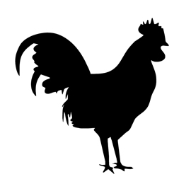 Rooster Silhouette Stencil