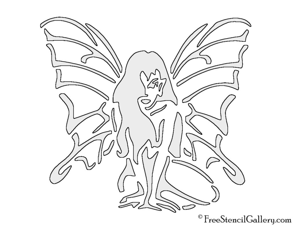 Fairy 01 Stencil | Free Stencil Gallery