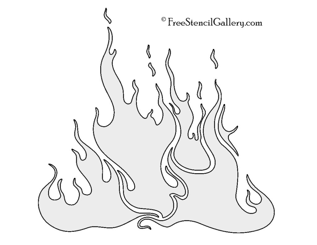 Flames Stencil | Free Stencil Gallery