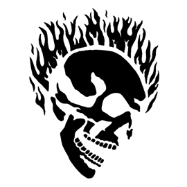 Flaming Skull Stencil