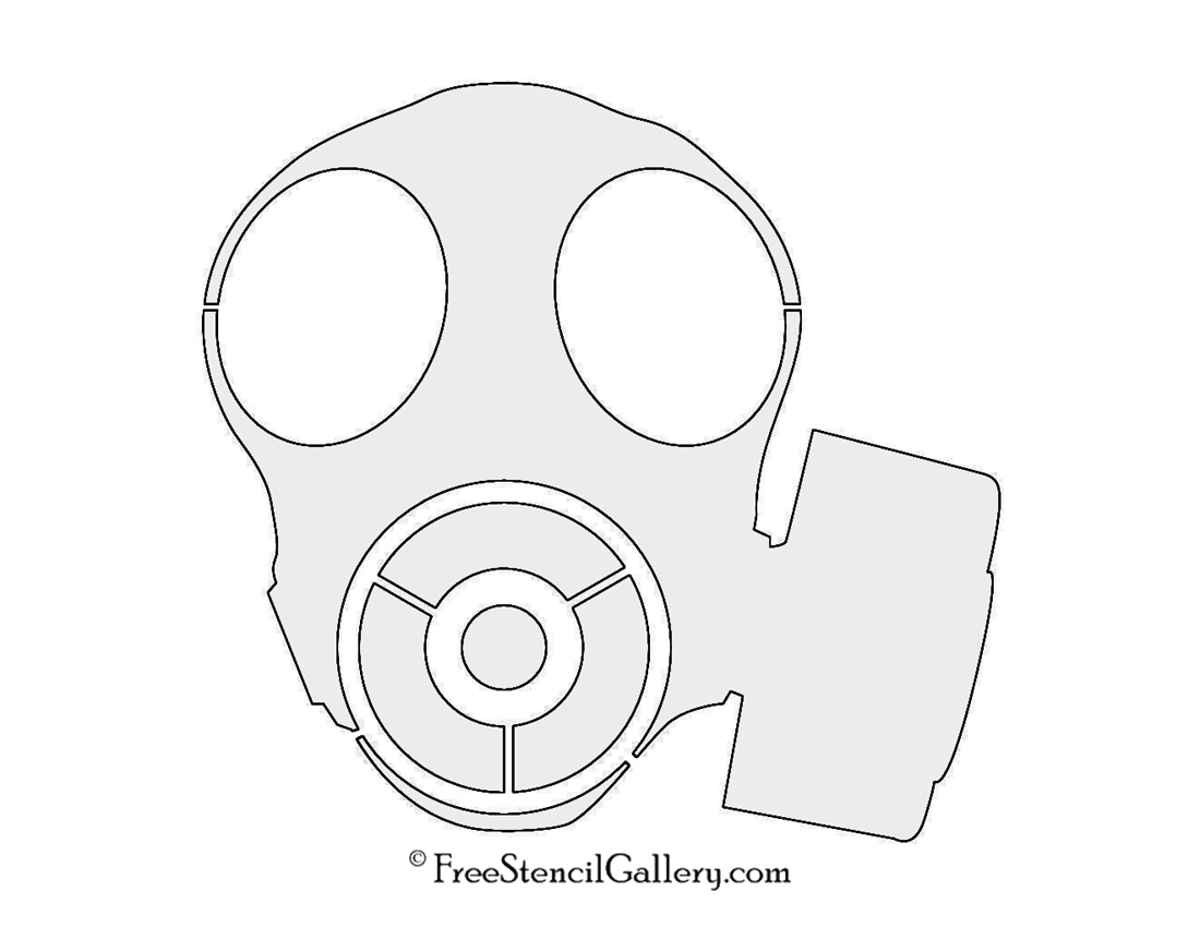 Gas Mask 02 Stencil