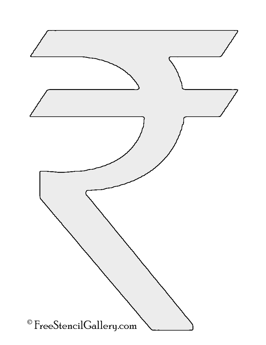 Indian Rupee Symbol Stencil