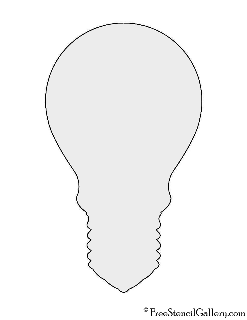 Light Bulb Silhouette Stencil