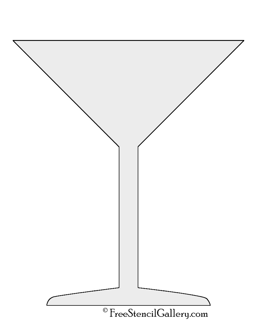 Martini Glass Stencil