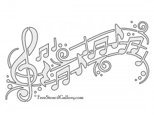 Music Notes 01 Stencil | Free Stencil Gallery