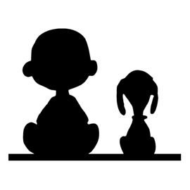 Peanuts - Snoopy and Charlie Brown Silhouette Stencil