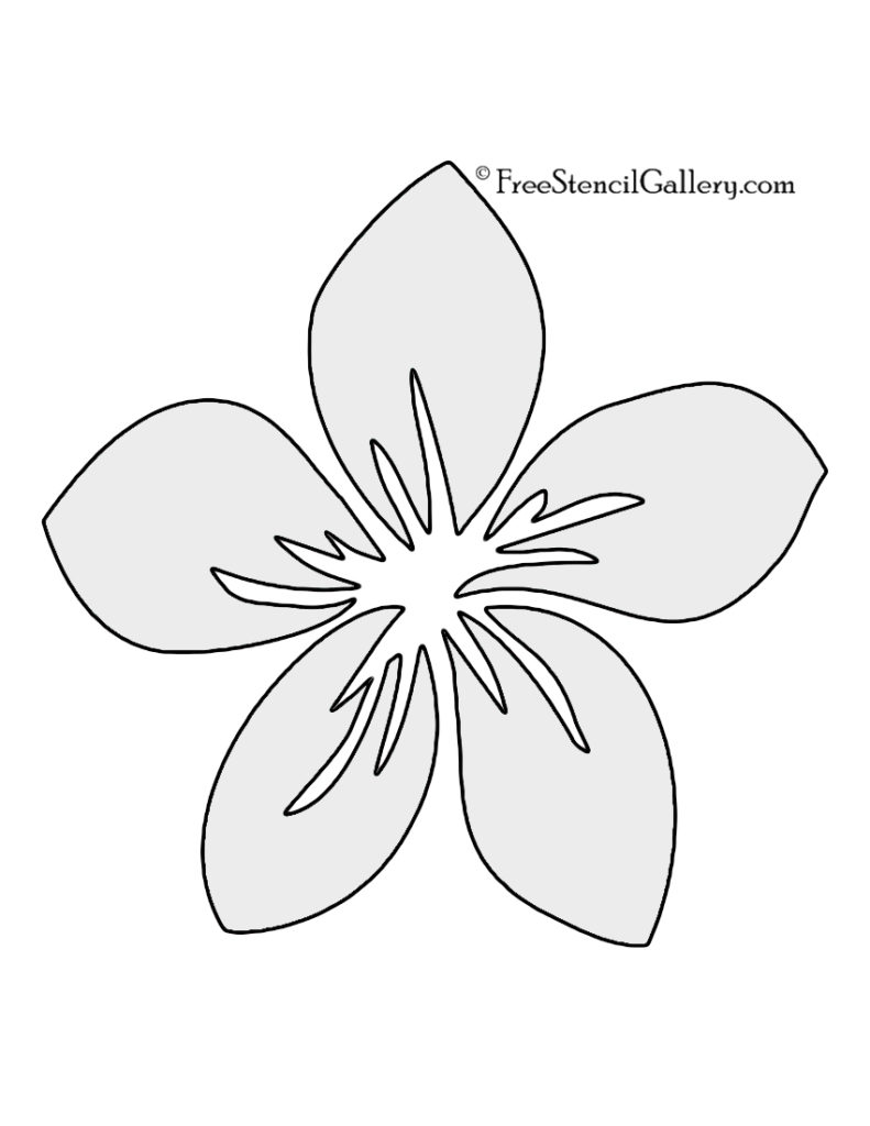 Plumeria 01 Stencil | Free Stencil Gallery