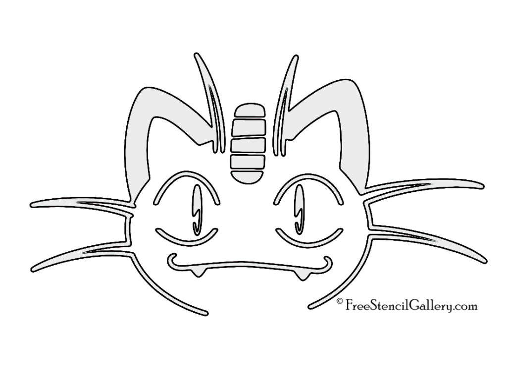 Pokemon - Meowth Stencil | Free Stencil Gallery