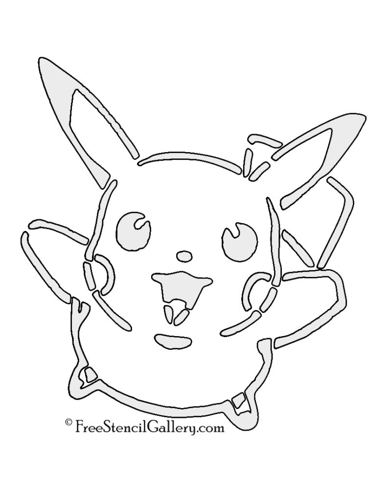 Pokemon Pikachu Stencil 01 Free Stencil Gallery