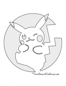 Pokemon - Pikachu Stencil 03 | Free Stencil Gallery