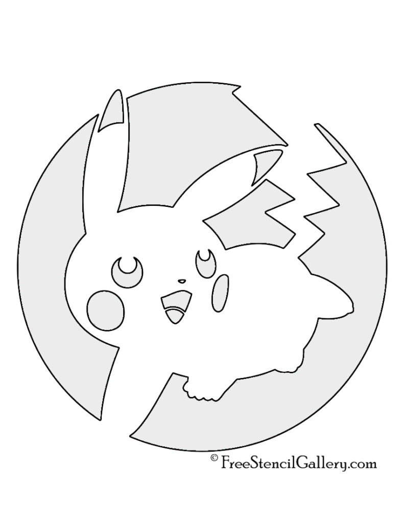 Pokemon - Pikachu Stencil 04 | Free Stencil Gallery