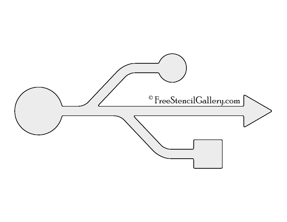USB Symbol Stencil