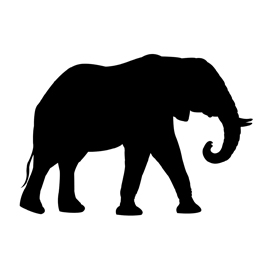 African Elephant Silhouette Stencil
