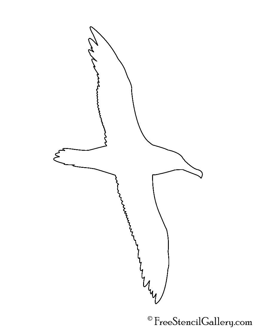Albatross Silhouette Stencil