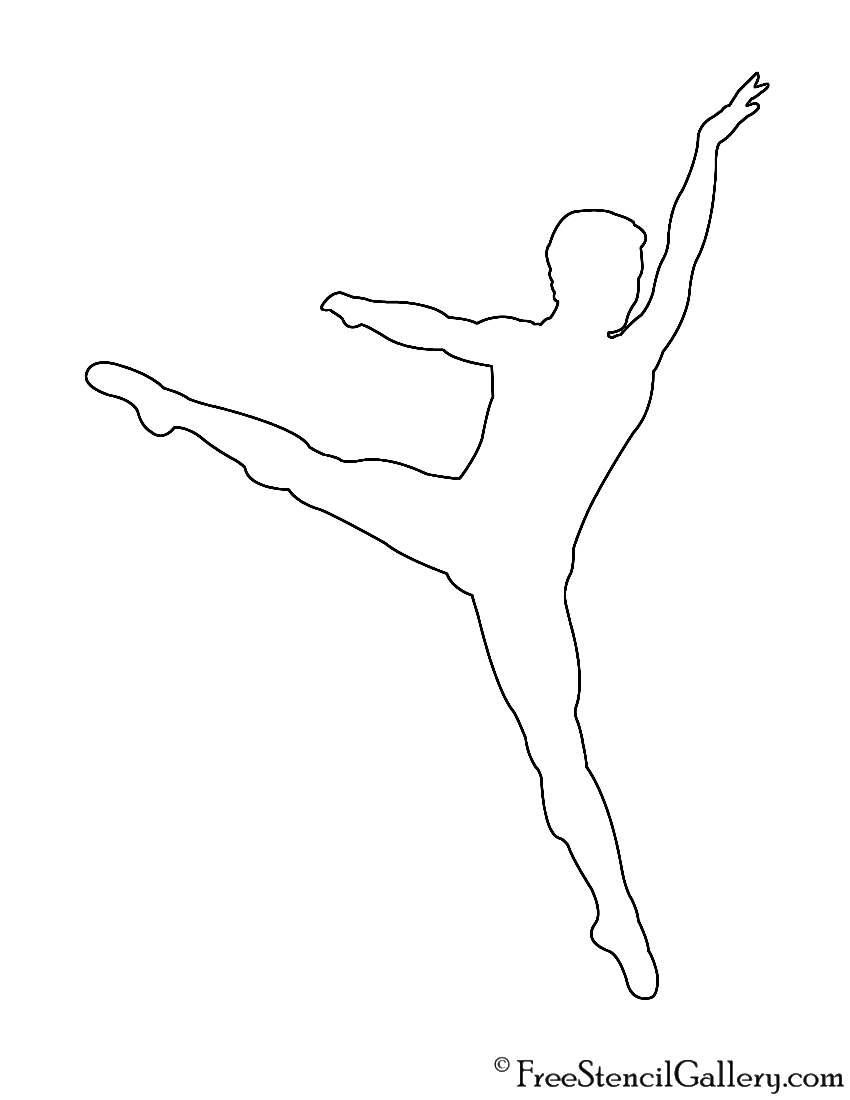 Ballet Dancer Silhouette Stencil