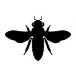 Bee Silhouette 02 Stencil