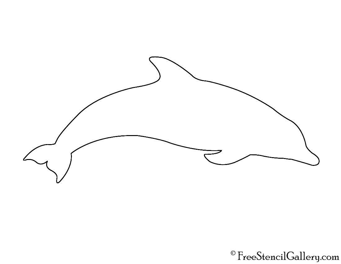 Dolphin Silhouette Stencil