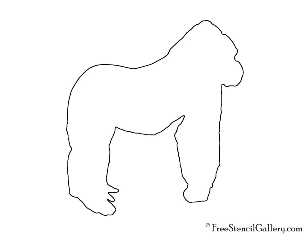 Gorilla Silhouette Stencil | Free Stencil Gallery