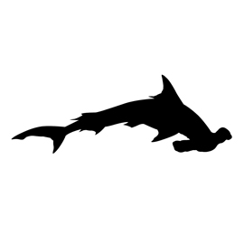 Hammerhead Shark Silhouette Stencil