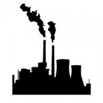 Industrial Factory Silhouette Stencil