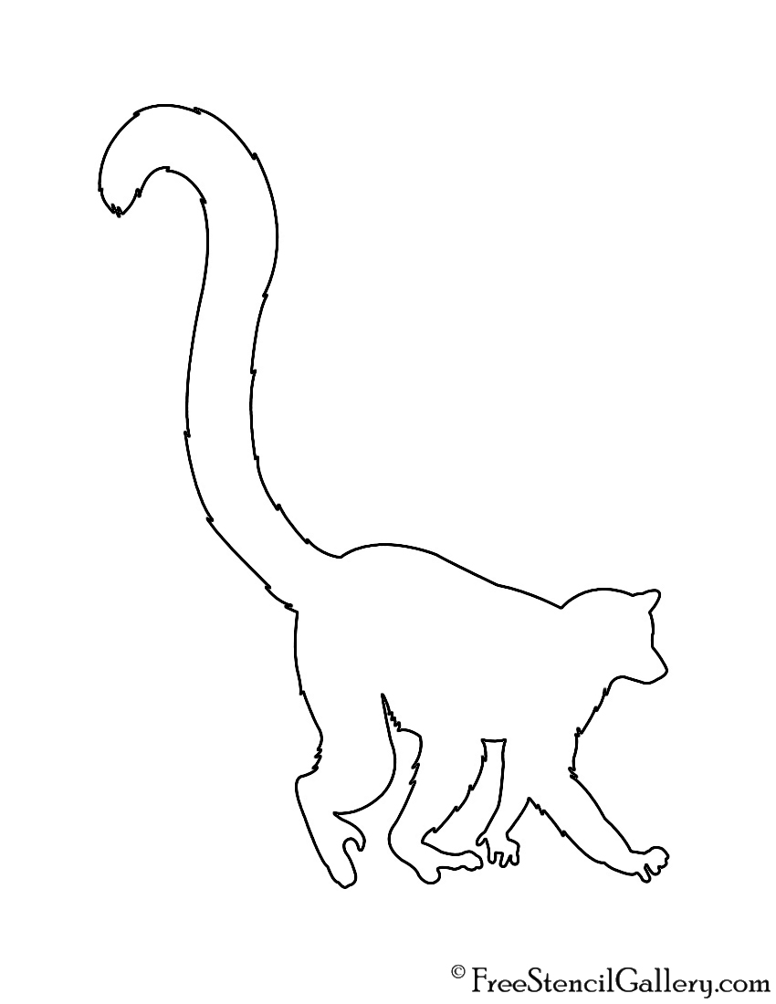 Lemur Silhouette Stencil
