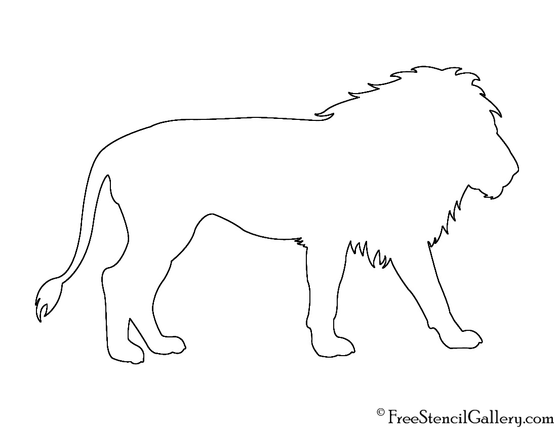 Lion Silhouette Stencil