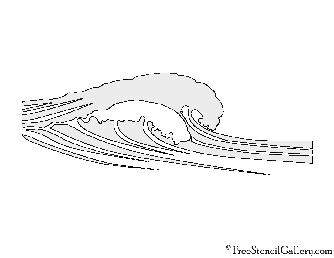 Ocean Waves Stencil