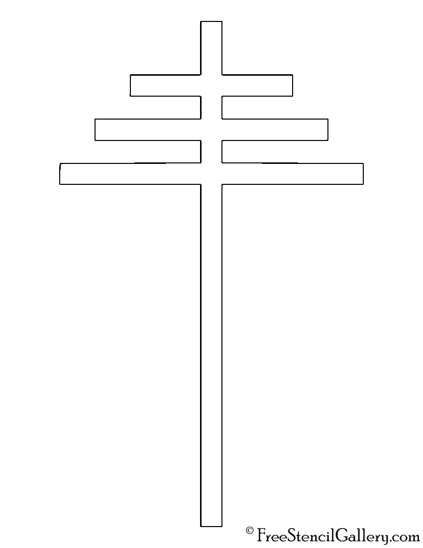 Papal Cross Symbol Stencil