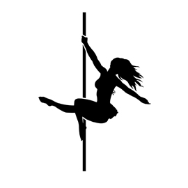 Pole Dancer Silhouette Stencil