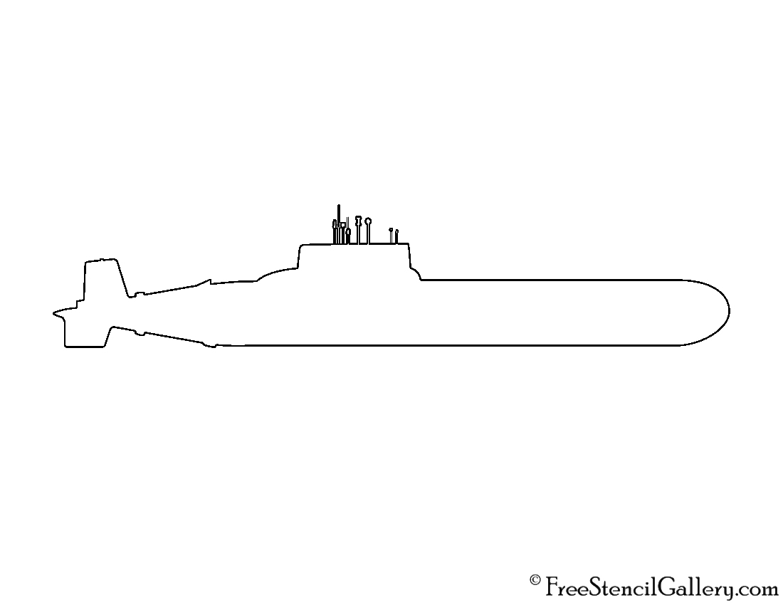 Submarine Silhouette Stencil